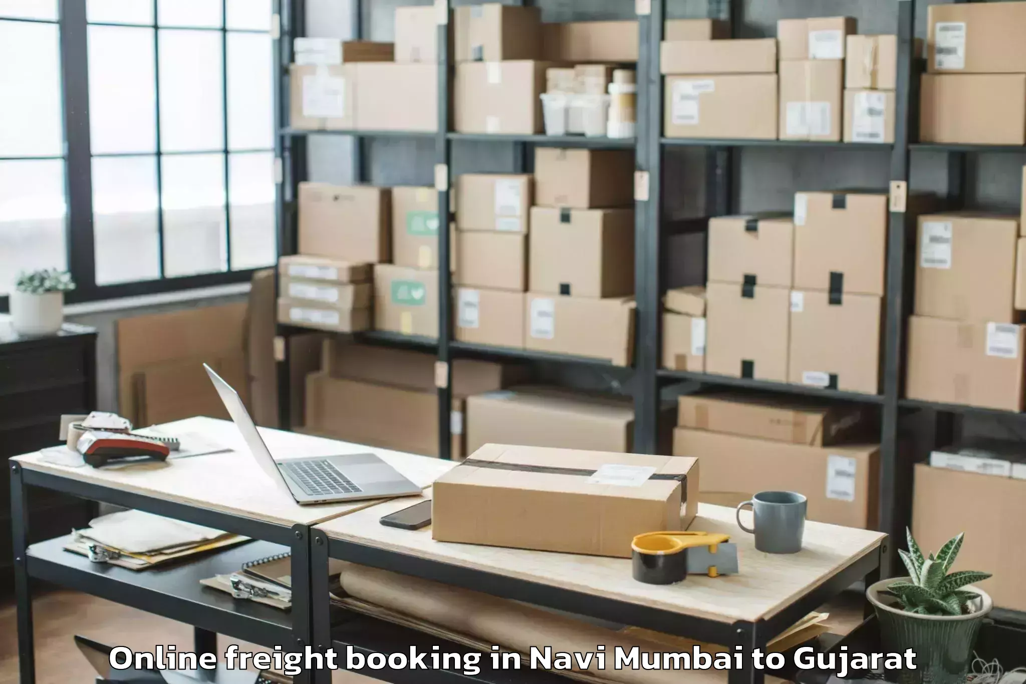 Top Navi Mumbai to Patan Online Freight Booking Available